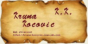Kruna Kočović vizit kartica